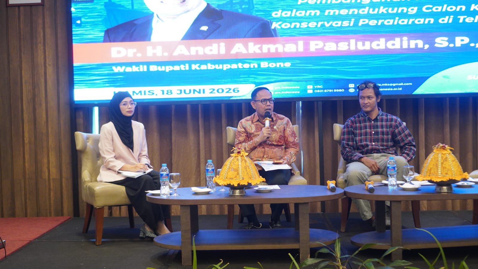Wabup Bone Jadi Narasumber Workshop KKPD Teluk Bone, Pemkab Dukung Penguatan Tata Kelola Konservasi Perairan